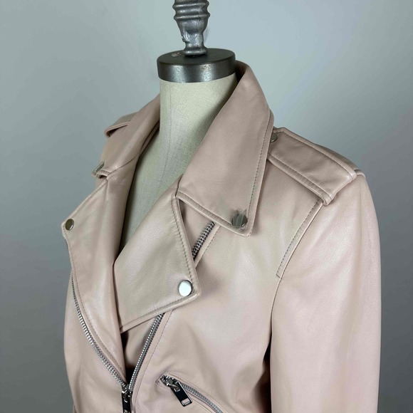 NWT Walter Baker Lamb Leather Belted Moto Jacket Size Large - Picture 4 of 11